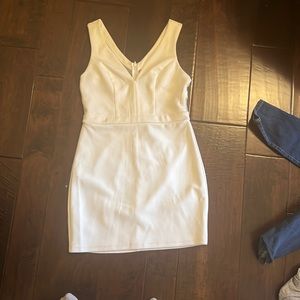 white windsor dress with cool mesh detail on back